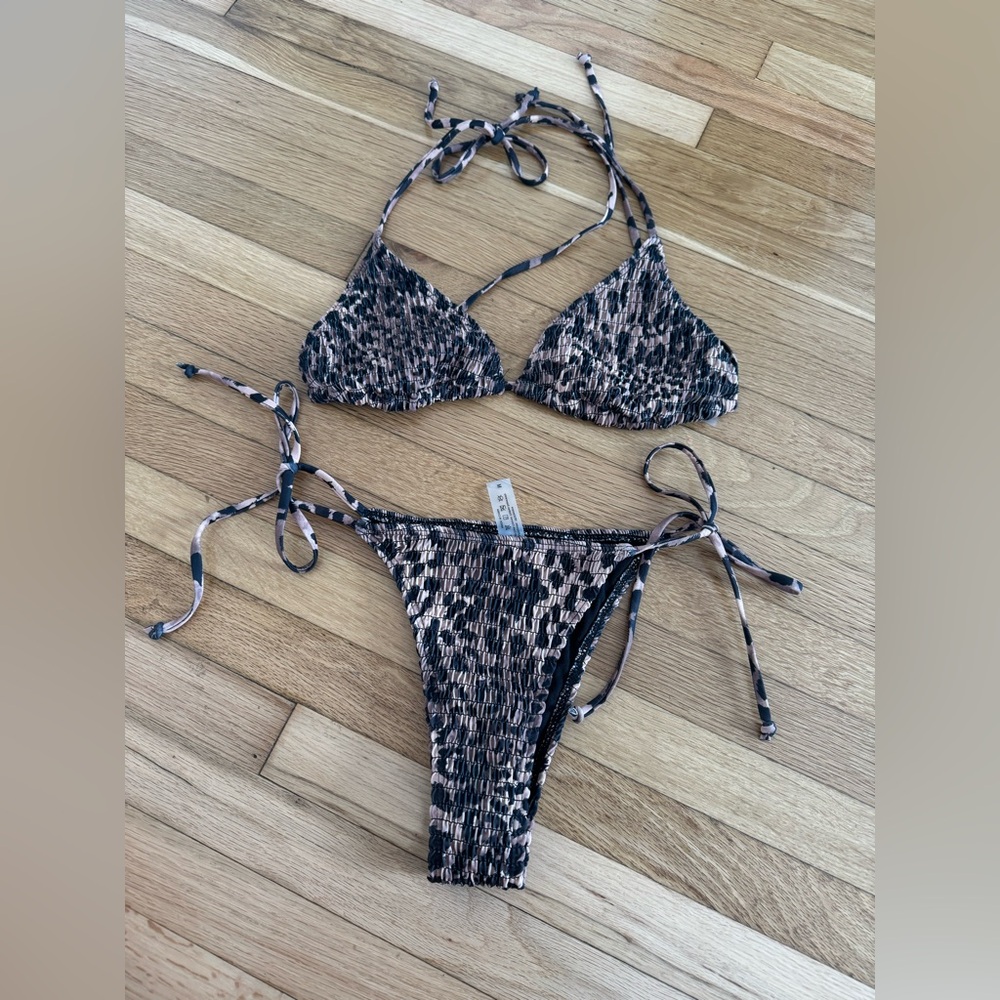 Brown & Black Leopard Print 2-Piece Bikini Set